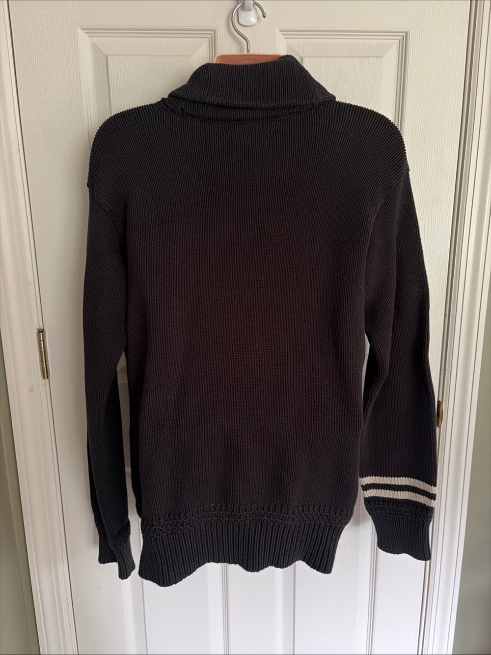 Ralph Lauren Vintage Rugby Black 100% Cotton Knit Sweater XLarge Toggle But - Picture 8 of 11